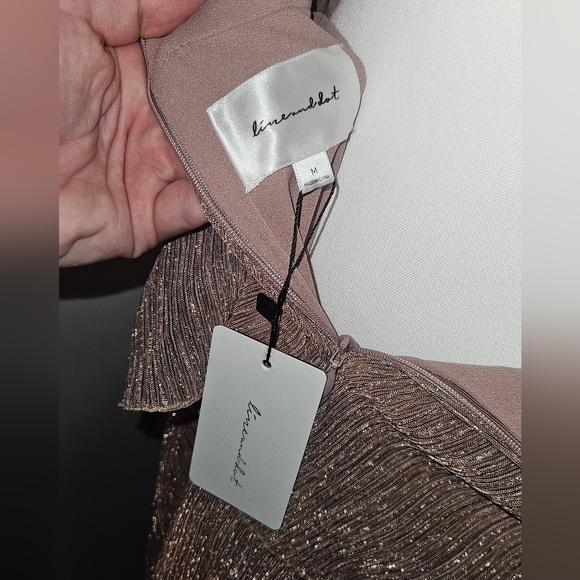 Line & Dot Elegant Shimmer Brown Backless Tiered Party Prom Dress Womens Size M - Picture 8 of 10